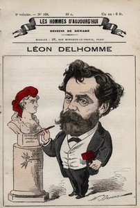 Caricatura de Léon Alexandre Delhomme (1841-1895) escultor francés de 