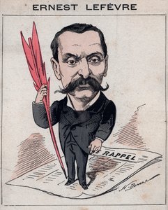 Francois Ernest Lefevre (1833 -1889), abogado y político presidente del Consejo municipal y diputado de París - caricatura de Henri Demare en "Les Hommes d