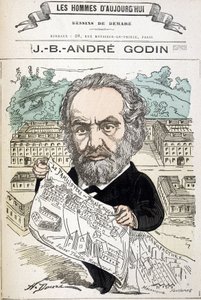 Jean Baptiste André Godin (1817-1888), industrial fundador de la familia. Dibujo de Demare en 
