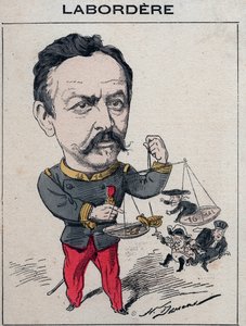 Jean Marie Arthur Labordere, militar francés, político, senador por el Sena - Caricatura de Henri Demare en "Les Hommes d