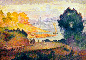 Una vista de Menton, 1899-1900 de Henri Edmond Cross