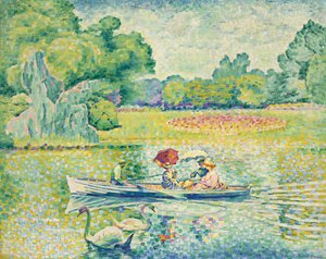 Paseo en barco en el Bois de Boulogne, c.1899-1900 de Henri Edmond Cross