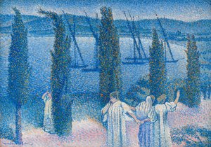 Nocturno con cipreses, 1896 de Henri Edmond Cross