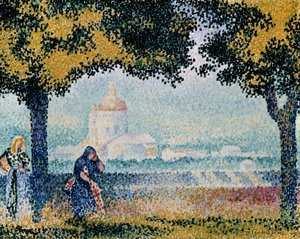 La Iglesia de Santa María de los Ángeles cerca de Asís de Henri Edmond Cross