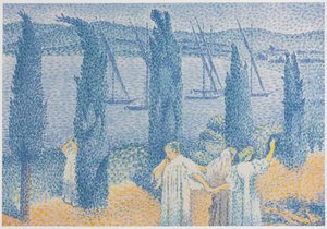 El Paseo Paisaje con Cipreses, 1897 de Henri Edmond Cross