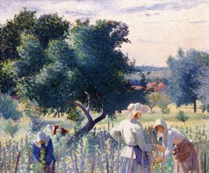 Mujeres atando vides de Henri Edmond Cross
