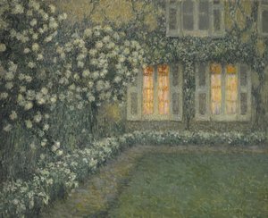 Postimpresionismo: El jardín blanco al anochecer de Henri Eugene Augustin Le Sidaner