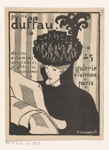 Tarjeta de visita del marchante de arte Pierre Duffau en París de Henri Evenepoel