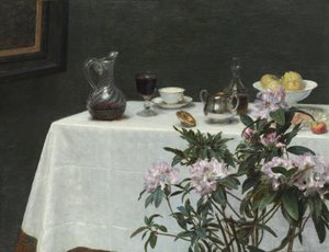 Naturaleza muerta: Rincón de una mesa de Henri Fantin-Latour