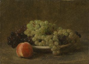 Bodegón con uvas y un melocotón de Henri Fantin-Latour
