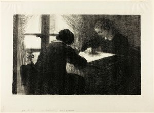 Las bordadoras, segunda lámina de Henri Fantin-Latour