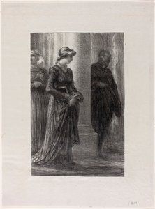 Los maestros cantores de Núremberg, Acto I: Walther y Eva se encuentran de Henri Fantin-Latour
