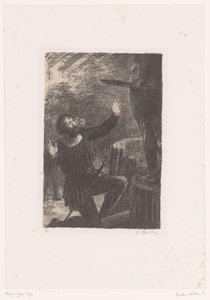 Cellini se arrodilla ante su estatua de bronce de Perseo
Benvenuto Cellini. Acto III. La fuente de Persée
Vida y obra de Hector Berlioz (título de la serie) de Ignace Henri Jean Fantin Latour