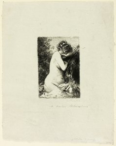 Mujer llorando: Estudio de una mujer sentada en perfil derecho de Ignace Henri Jean Fantin Latour