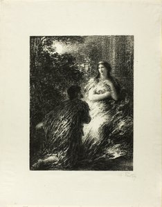 Dúo de los troyanos, quinta lámina de Ignace Henri Jean Fantin Latour