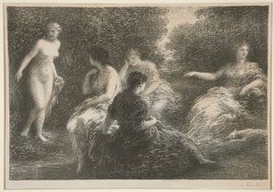 cinco ninfas de Ignace Henri Jean Fantin Latour