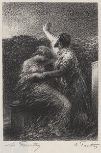 El mago Baltasar y Fatime de Ignace Henri Jean Fantin Latour