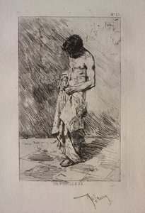 Hombre buscando pulgas de Ignace Henri Jean Fantin Latour