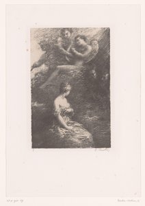 Marguerite se les aparece a Fausto y a Mefisto desde el cielo
La Damnation de Faust. Aparición de Margarita
Vida y obra de Hector Berlioz (título de la serie) de Ignace Henri Jean Fantin Latour