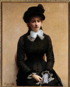 Retrato de Louise Riesener, hija del pintor Leon Riesener de Ignace Henri Jean Fantin Latour
