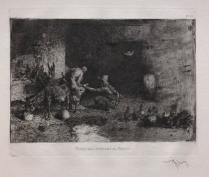 Herrando una mula en Marruecos de Ignace Henri Jean Fantin Latour