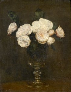 Naturaleza muerta: Rosas de Malmaison de Ignace Henri Jean Fantin Latour