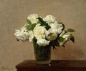 Naturaleza muerta con rosas blancas de Ignace Henri Jean Fantin Latour