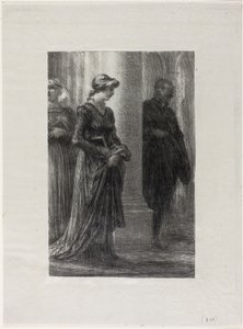 Los maestros cantores de Núremberg, Acto I: Walther y Eva se encuentran de Ignace Henri Jean Fantin Latour