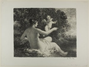 Venus y Cupido, gran placa de Ignace Henri Jean Fantin Latour