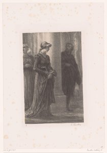 Walther von Stolzing se fija en Eva Pogner en la iglesia
Les Maîtres chanteurs de Nuremberg. Acto I. Encuentro de Walther y Eva
Vida y obra de Richard Wagner (título de la serie) de Ignace Henri Jean Fantin Latour