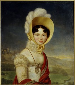 Gran Duquesa Catalina Pavlovna de Rusia (1788-1819). Pintura de Henri Francois Riesener (1767-1828), óleo sobre lienzo. arte francés