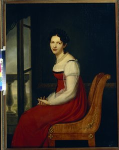 Retrato de la princesa Varvara Sergeevna Dolgorukova, de soltera Gagarina (1793-1833) (Princesa Varvara Sergeyevna Dolgorukova) - Pintura de Henri Francois Riesener (1767-1828), óleo sobre lienzo (96,8x125 cm)