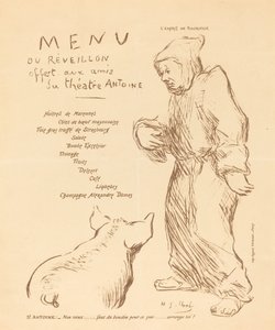Menú de la víspera ofrecido a los amigos del Teatro Antoine