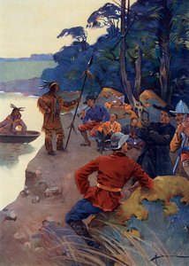 Los primeros colonos europeos en las orillas del río San Lorenzo, actual Quebec Siglos XVI-XVII (Colonos europeos en las orillas del río San Lorenzo de Henri Gaston Darien