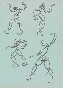 Cuatro estudios de figuras danzantes de Henri Gaudier Brzeska