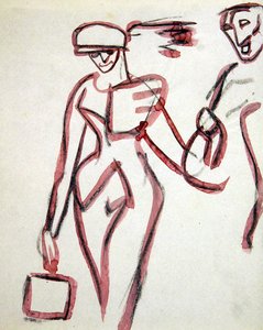 Paseante con acompañante de Henri Gaudier Brzeska