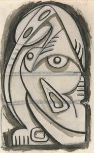 Relieve de figura femenina sentada