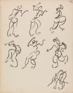 Siete figuras danzantes, en tres registros de Henri Gaudier Brzeska