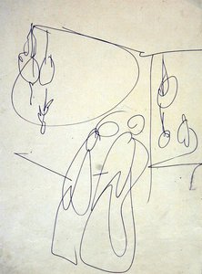 Compradores fuera de la pollería de Henri Gaudier Brzeska