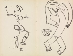 Estudios de dos figuras danzantes de Henri Gaudier Brzeska