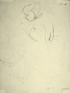 Estudio de una Mujer mirando hacia abajo de Henri Gaudier Brzeska