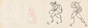 Dos figuras danzantes y cinco estudios para un grupo de madre e hijo de Henri Gaudier Brzeska