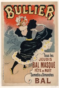 Bullier, todos los jueves baile de máscaras, fiesta nocturna, 1896 de Henri Georges Meunier
