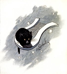 Le Chat Noir, cabaret parisino, c.1900 (ilustración) de Henri Gerbault