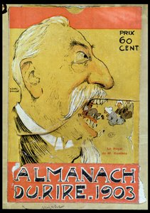 Caricatura de Justin-Louis-Emile Combes (1835-1921) comiéndose a los clérigos, portada de "l