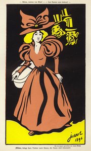 Madres, ¡traed a vuestras hijas! ¡Los faunos han salido! (litografía en color) de Henri Gustave Jossot