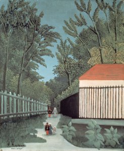 Paisaje en el Parque Montsouris con cinco figuras de Henri J.F. Rousseau