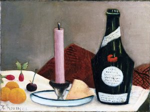 Naturaleza muerta con la vela rosa de Henri J.F. Rousseau