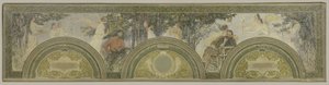 Boceto del salón de la entrada sur del Hôtel de Ville de París: Pintura - Literatura de Henri Jean Guillaume Martin