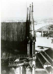 Vista de la Catedral de Notre-Dame en París y el río Sena, c.1853 de Henri Jean Louis Le Secq